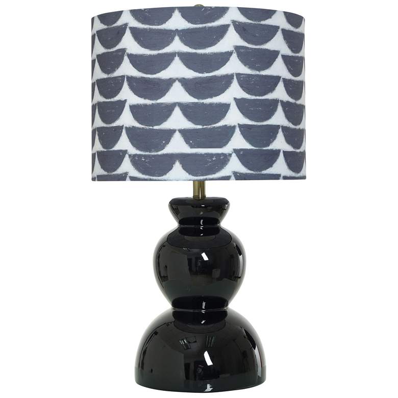 Image 1 Norman Wyatt Home Wedge 28.5" High Gloss Black Ceramic Table Lamp