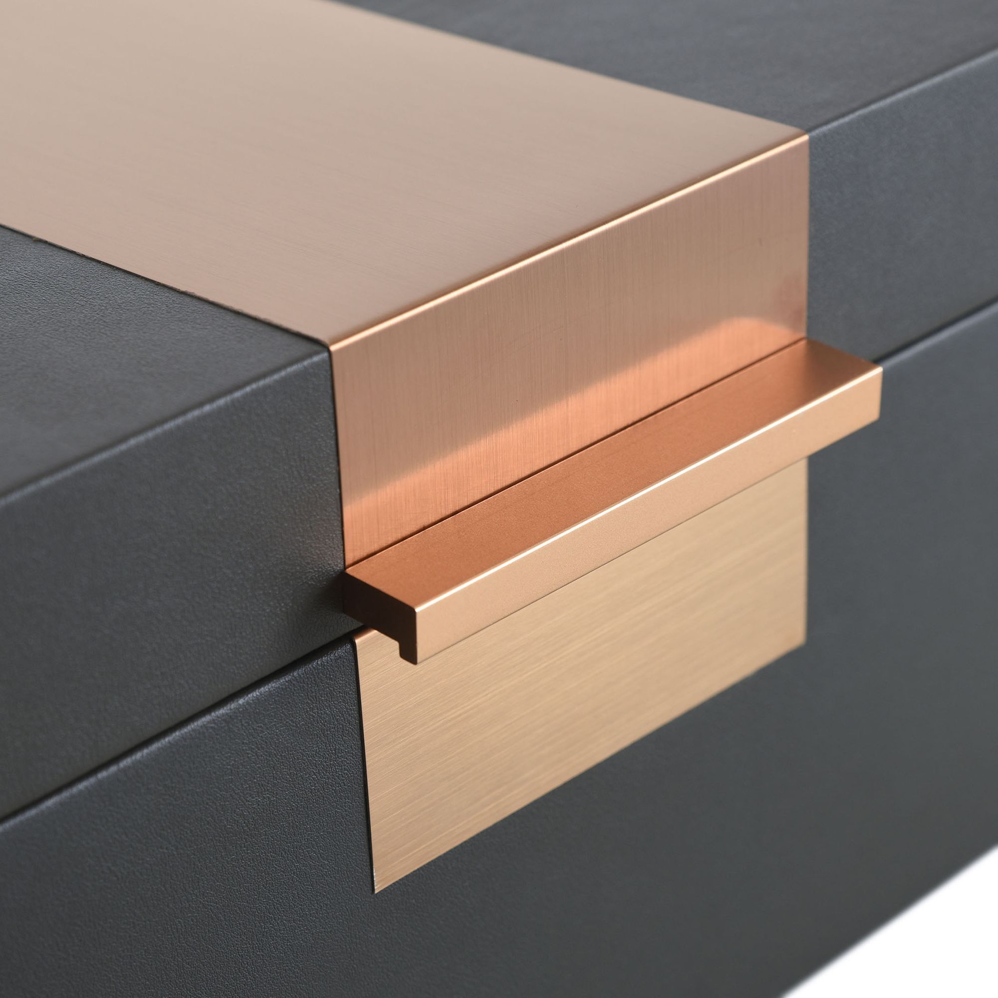 Image 6 Norman Wyatt John Dark Smoke Leather And Bronze Accessory Box Set of 3 more views