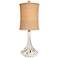 Normandie Distressed White and Burlap Table Lamp