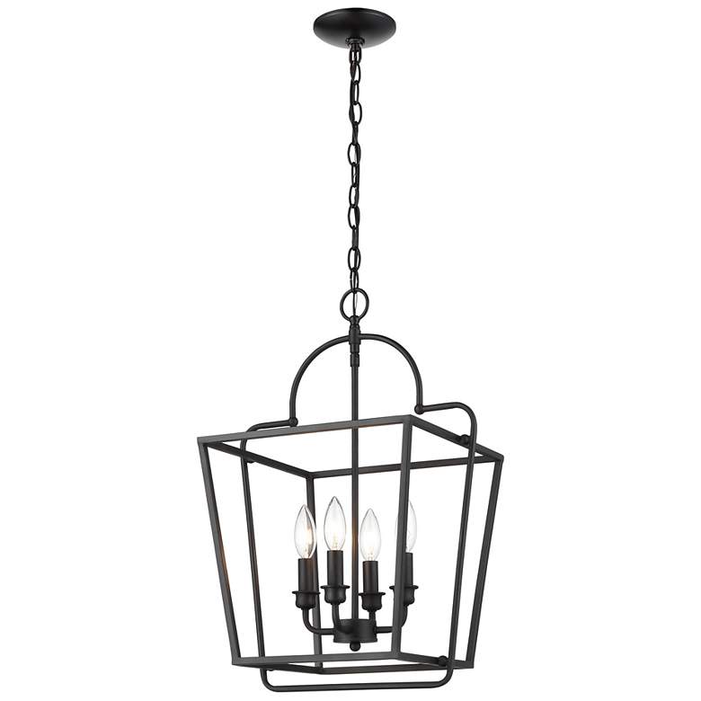 Image 1 Normandy 15" Wide Black 4-Light Pendant