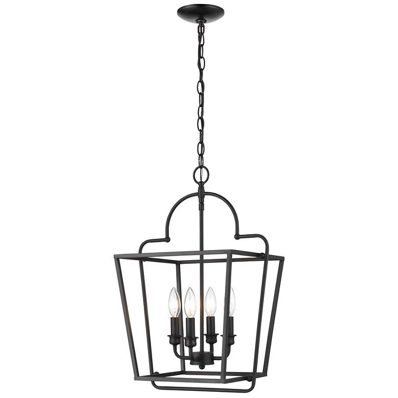 Image 2 Normandy 15" Wide Black 4-Light Pendant more views