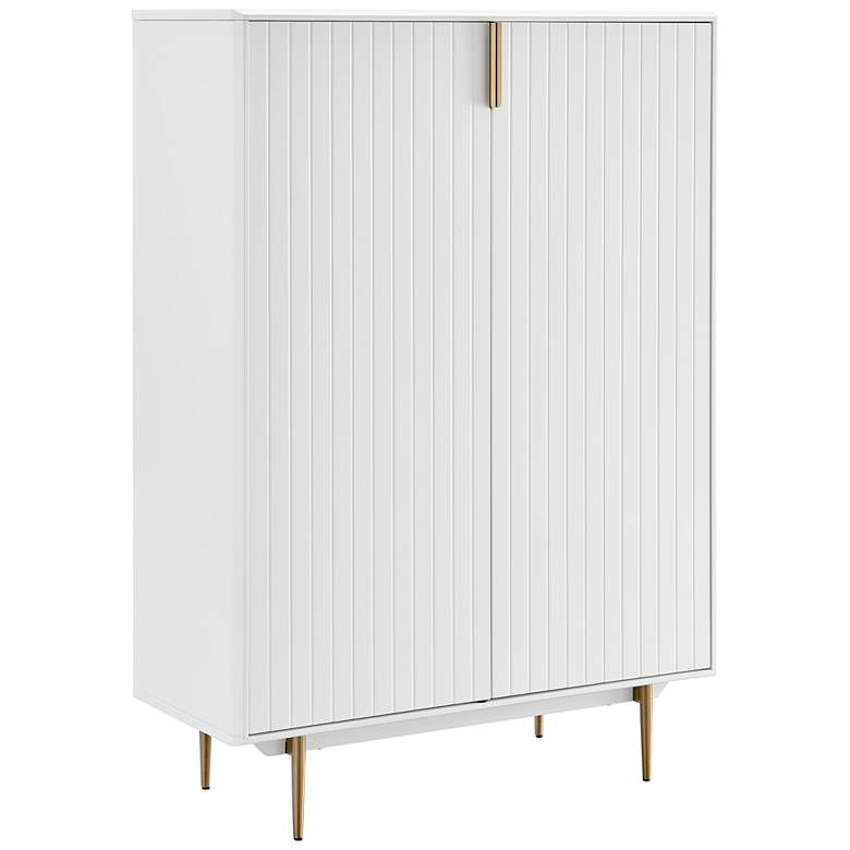 Image 1 Norna 39 1/2" Wide White Lacquered Wood 2-Door Cabinet