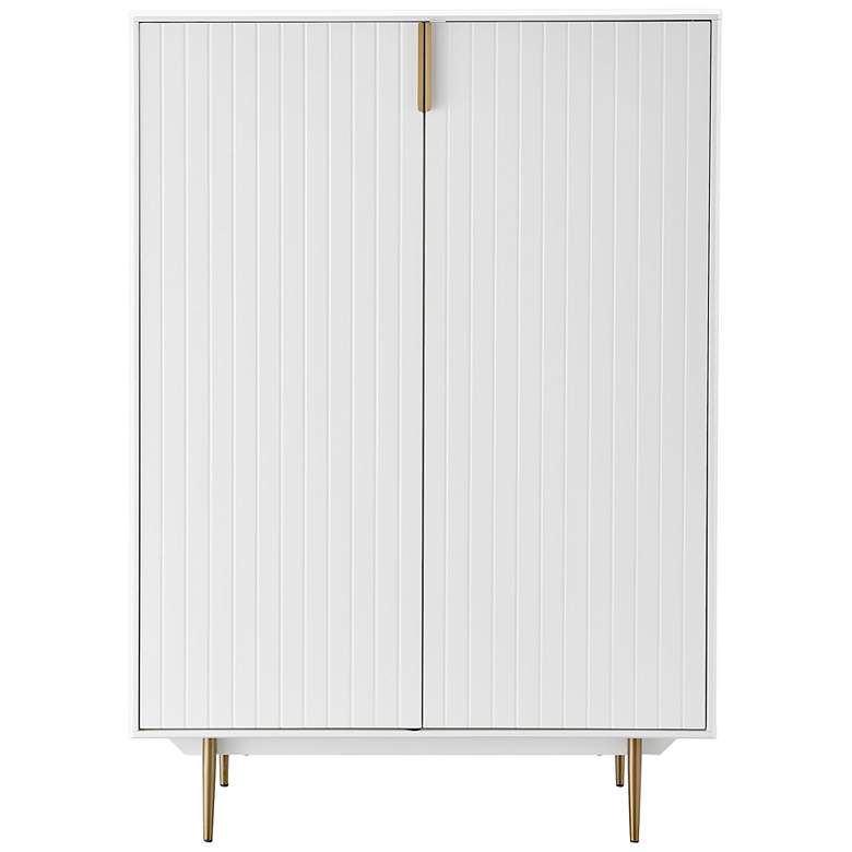 Image 3 Norna 39 1/2" Wide White Lacquered Wood 2-Door Cabinet more views