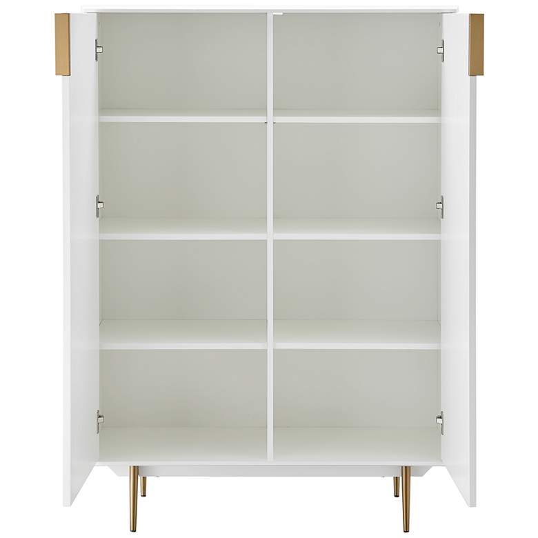 Image 4 Norna 39 1/2 inch Wide White Lacquered Wood 2-Door Cabinet more views