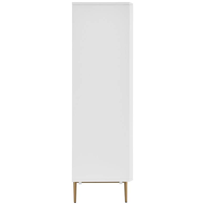 Image 5 Norna 39 1/2 inch Wide White Lacquered Wood 2-Door Cabinet more views