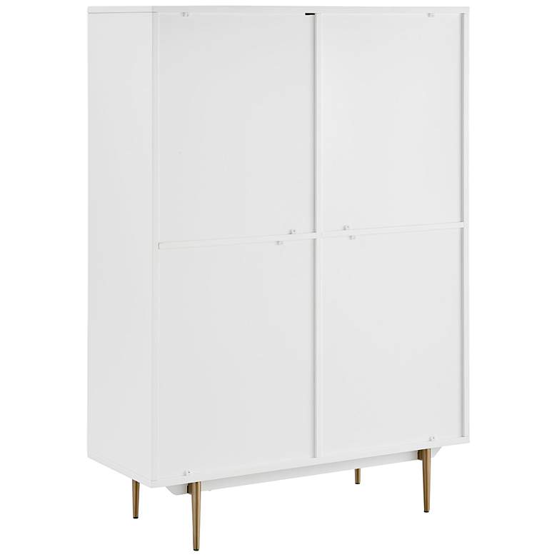 Image 6 Norna 39 1/2 inch Wide White Lacquered Wood 2-Door Cabinet more views