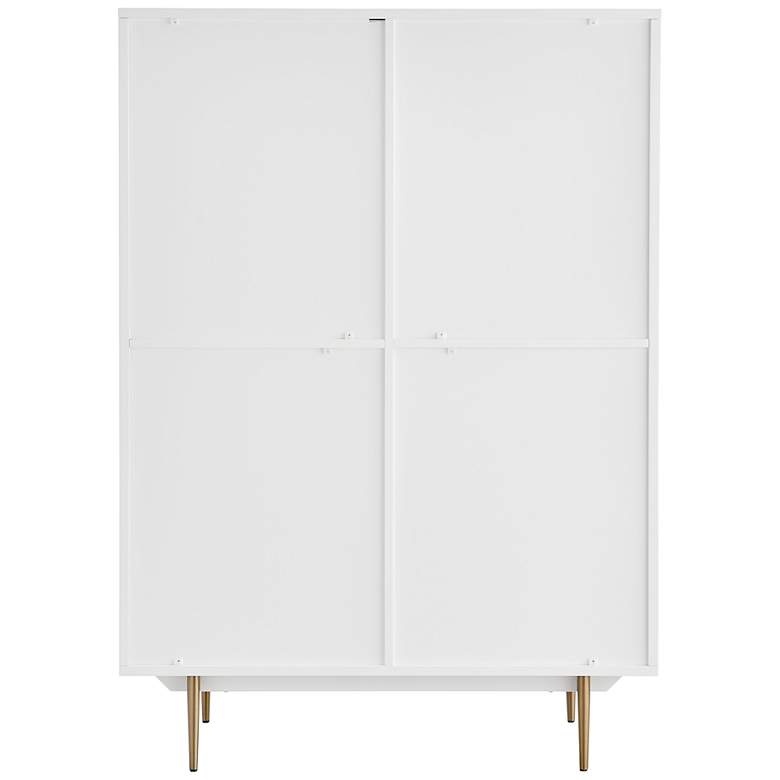 Image 7 Norna 39 1/2 inch Wide White Lacquered Wood 2-Door Cabinet more views