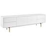 Norna 78 1/2"W White Lacquered 2-Door 4-Drawer Media Stand