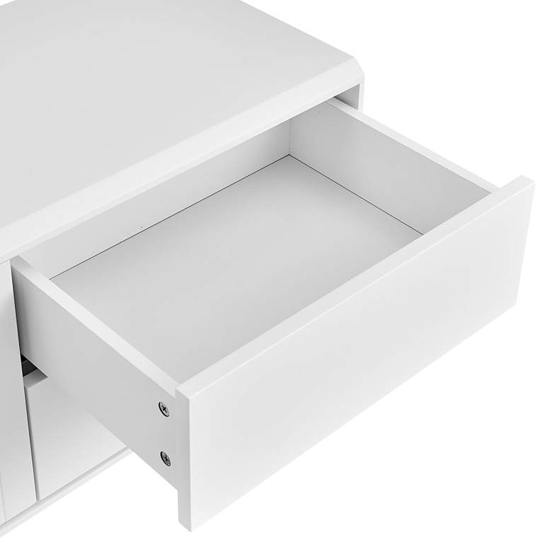 Image 2 Norna 78 1/2"W White Lacquered 2-Door 4-Drawer Media Stand more views