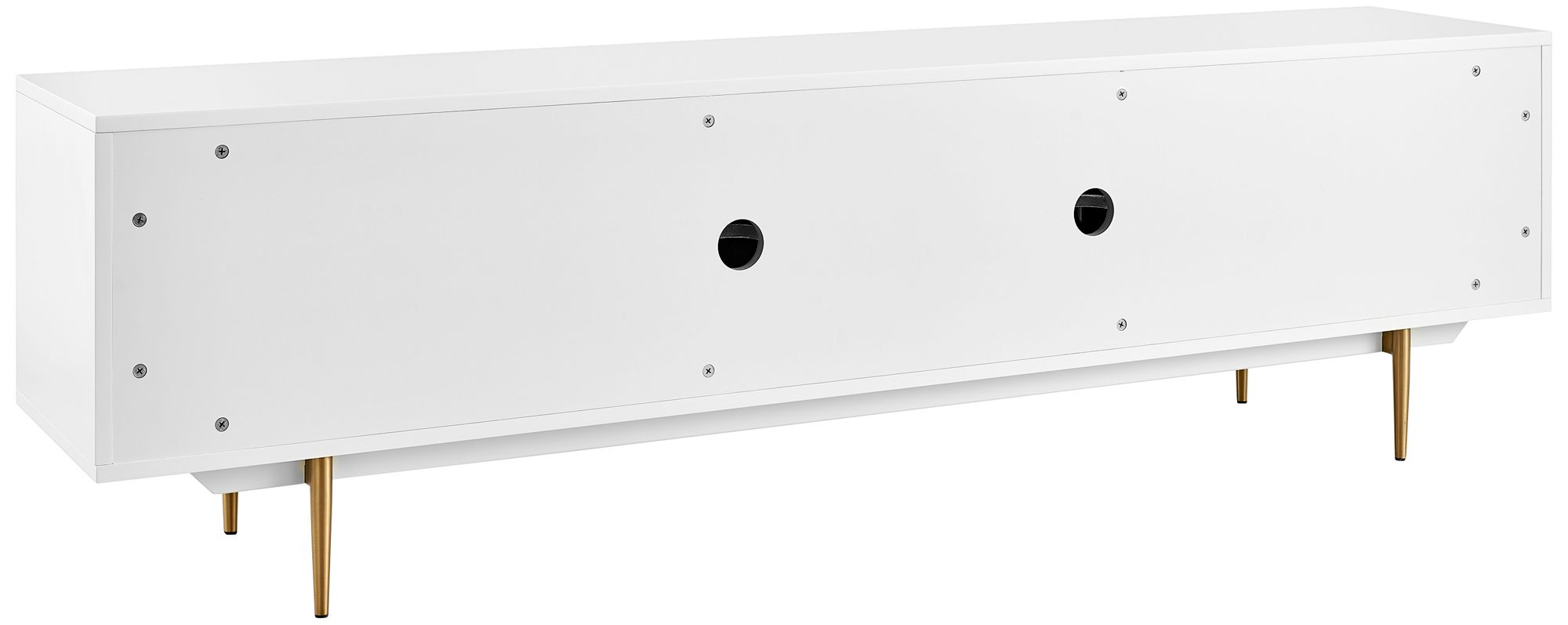 Norna 78 1/2"W White Lacquered 2-Door 4-Drawer Media Stand