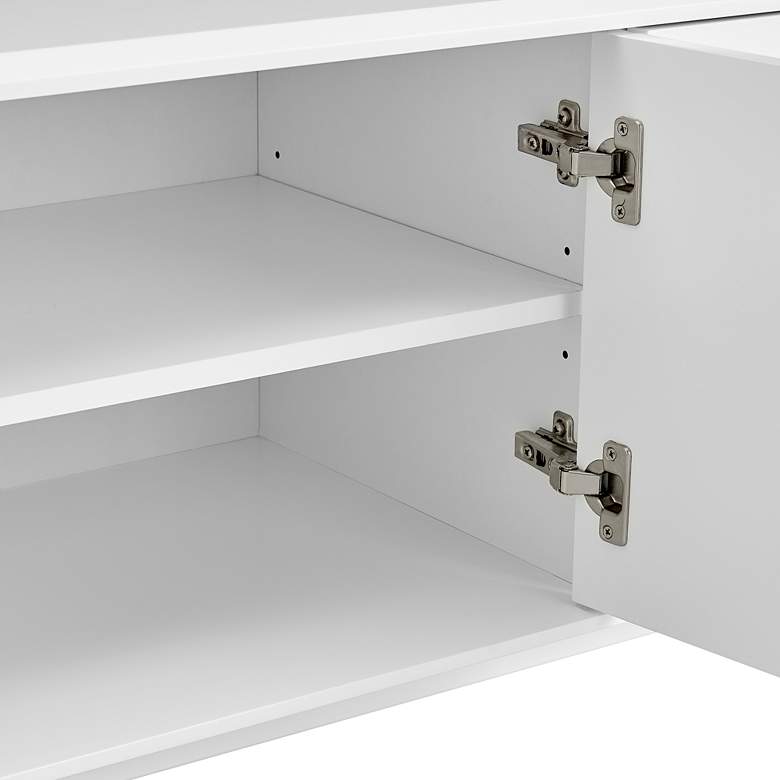 Image 3 Norna 78 1/2"W White Lacquered 2-Door 4-Drawer Media Stand more views