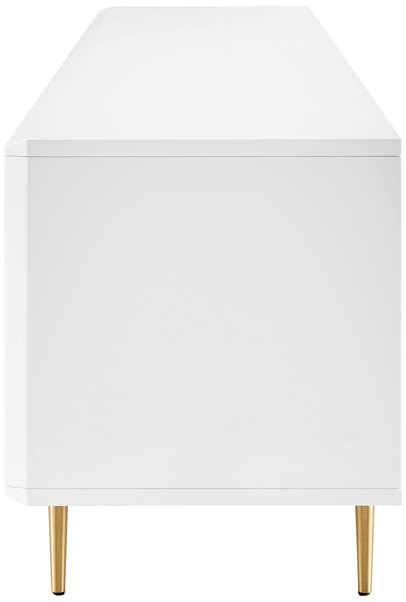 Norna 78 1/2"W White Lacquered 2-Door 4-Drawer Media Stand