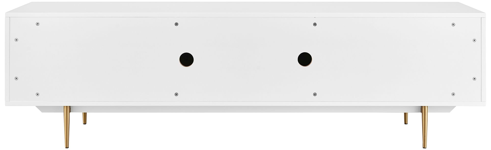 Norna 78 1/2"W White Lacquered 2-Door 4-Drawer Media Stand