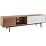 1_Norna 79" Wide American Walnut Wood 3-Door Media Stand