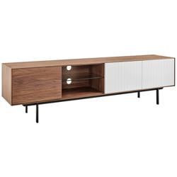 Norna 79" Wide American Walnut Wood 3-Door Media Stand