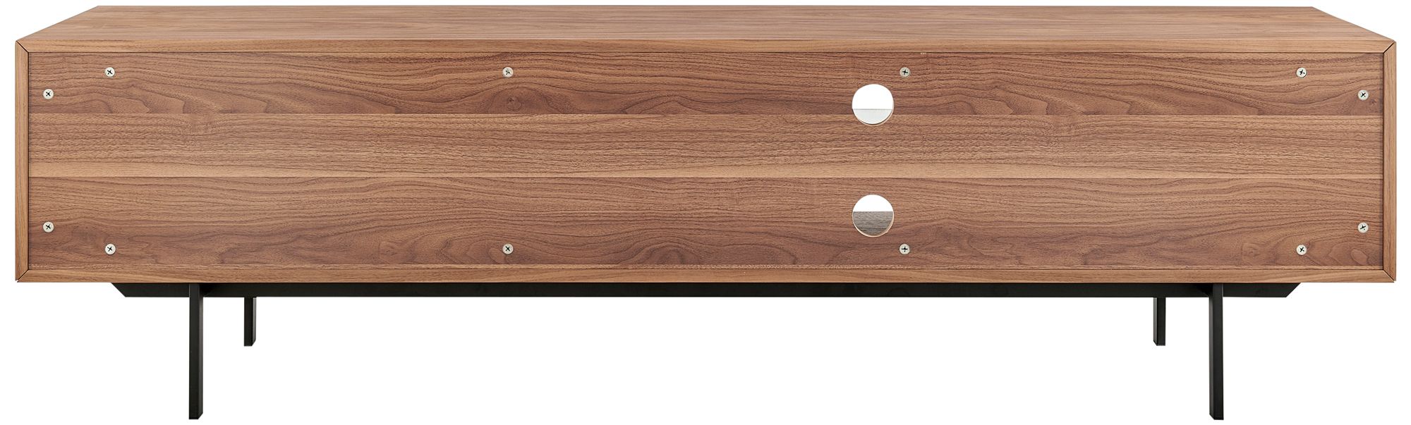 Norna 79" Wide American Walnut Wood 3-Door Media Stand