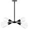 Norro 30 in. 4-Light Matte Black Modern Chandelier with Clear Glass Shades