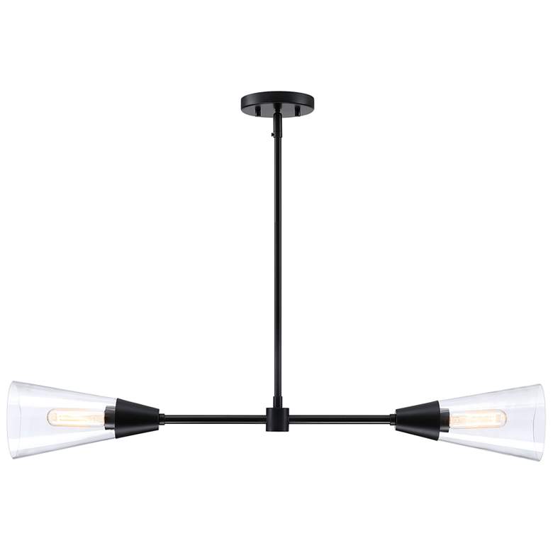 Image 1 Norro 36 in. 2-Light Matte Black Modern Island Pendant Light