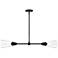 Norro 36 in. 2-Light Matte Black Modern Island Pendant Light