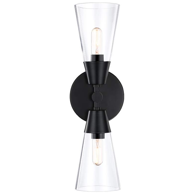 Image 1 Norro 5.25 in. 2-Light Matte Black Modern Wall Sconce Light
