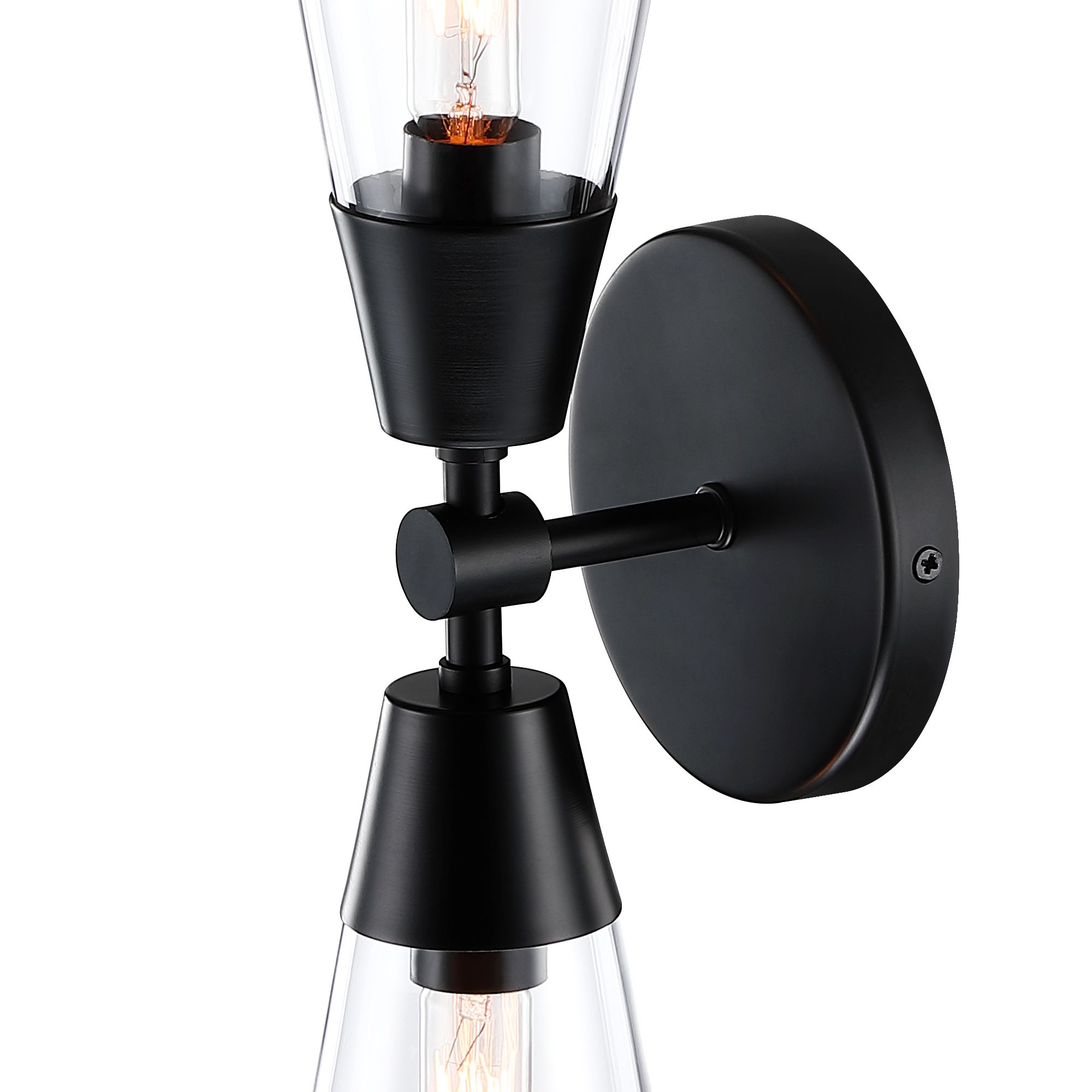 Image 3 Norro 5.25 in. 2-Light Matte Black Modern Wall Sconce Light more views