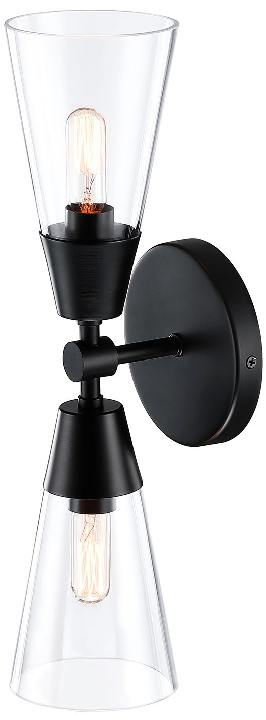 Image 5 Norro 5.25 in. 2-Light Matte Black Modern Wall Sconce Light more views