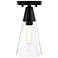 Norro 5.5 in. 1-Light Matte Black Modern Flush Mount Light