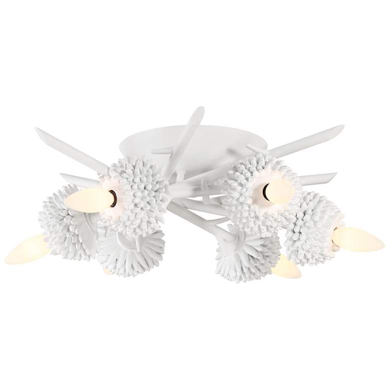Image 1 North Fork 19" Wide Sand White 6-Light Ceiling Light