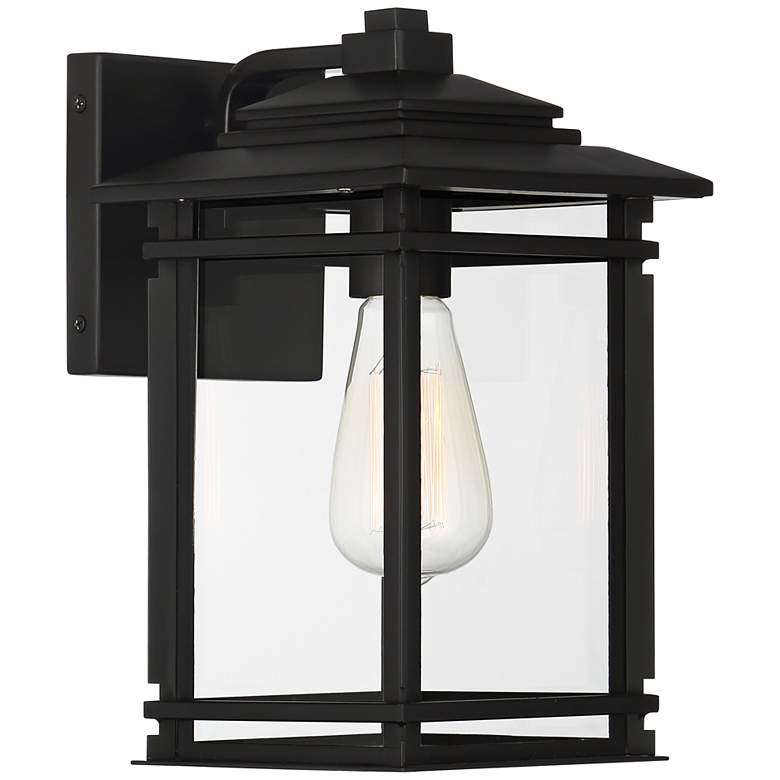 Image 5 North House 12 inch High Matte Black and Glass Outdoor Wall Light Set of 2 more views