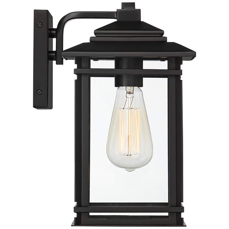 Image 6 North House 12" High Matte Black and Glass Outdoor Wall Light Set of 2 more views