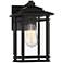 North House 12" High Matte Black and Glass Outdoor Wall Light