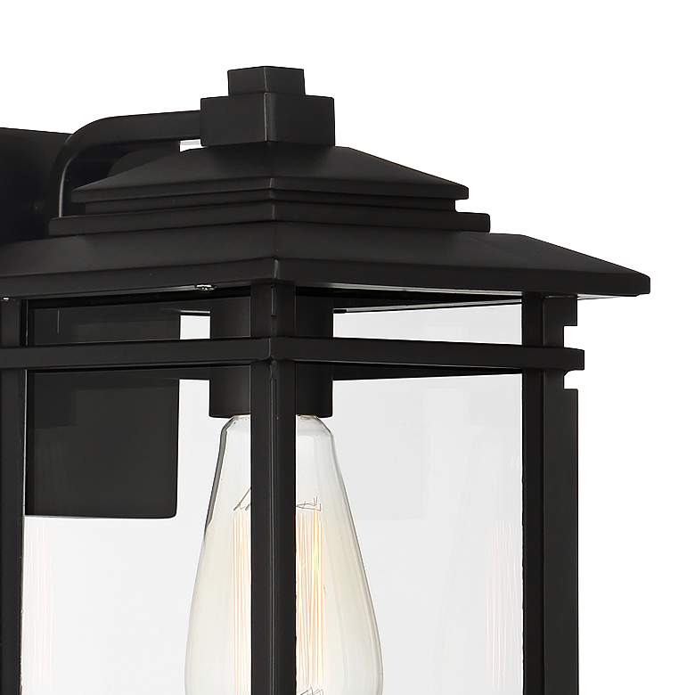 North House 12&quot; High Matte Black and Glass Outdoor Wall Light more views