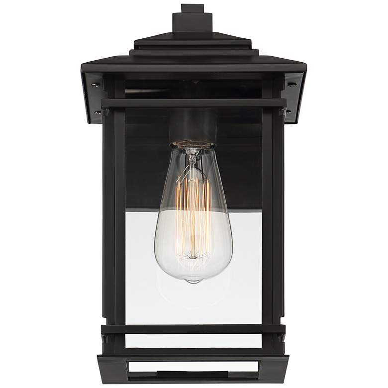 North House 12&quot; High Matte Black and Glass Outdoor Wall Light more views