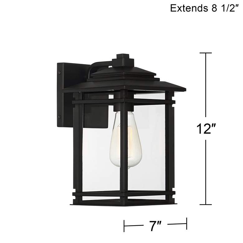 Image 7 North House 12" High Matte Black and Glass Outdoor Wall Light more views