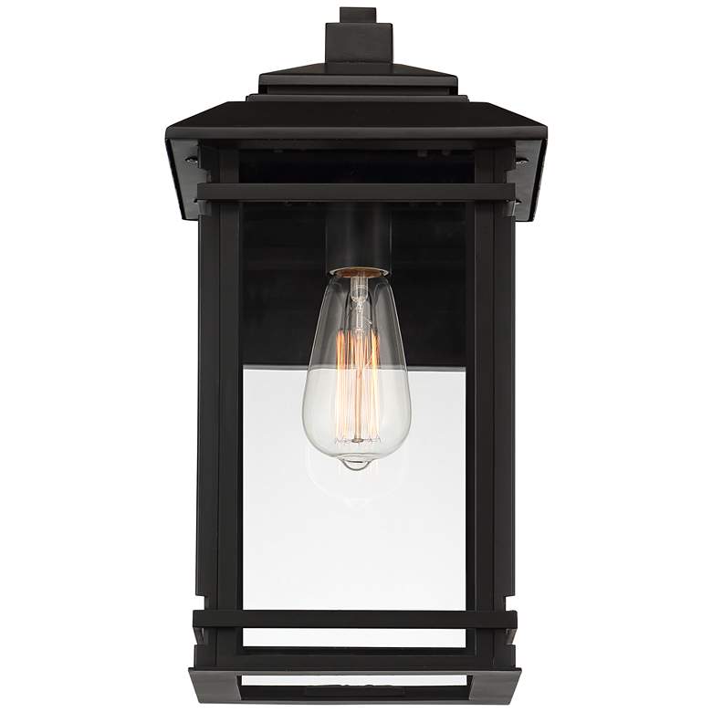 Image 4 North House 16" High Matte Black and Glass Outdoor Wall Light more views
