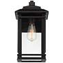 North House 16" High Matte Black and Glass Outdoor Wall Light