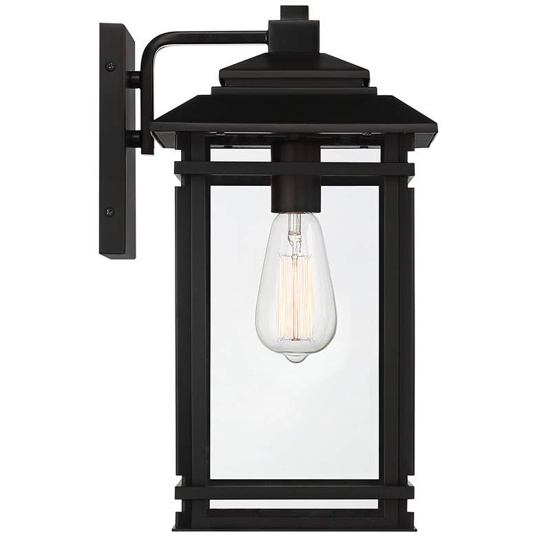 Image 6 North House 16 inch High Matte Black and Glass Outdoor Wall Light more views