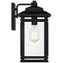 North House 16" High Matte Black and Glass Outdoor Wall Light