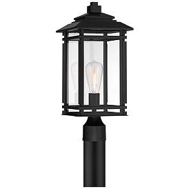 Image2 of North House 19 1/2" High Matte Black and Glass Outdoor Post Light