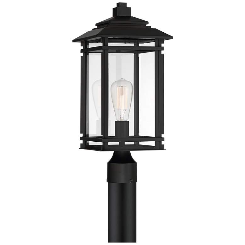 Image 2 North House 19 1/2 inch High Matte Black and Glass Outdoor Post Light