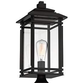 Image3 of North House 19 1/2" High Matte Black and Glass Outdoor Post Light more views