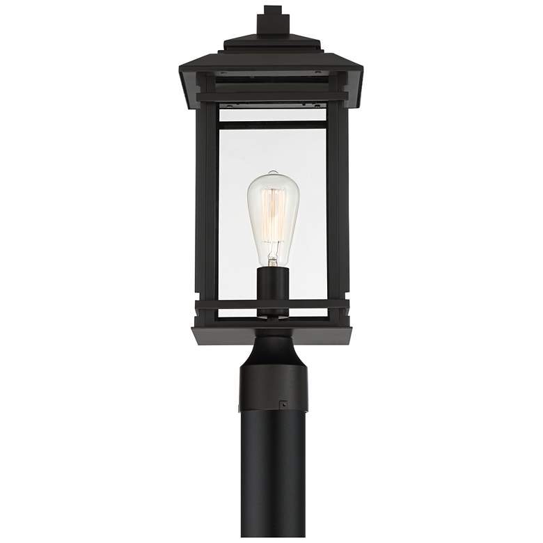 Image 4 North House 19 1/2" High Matte Black and Glass Outdoor Post Light more views