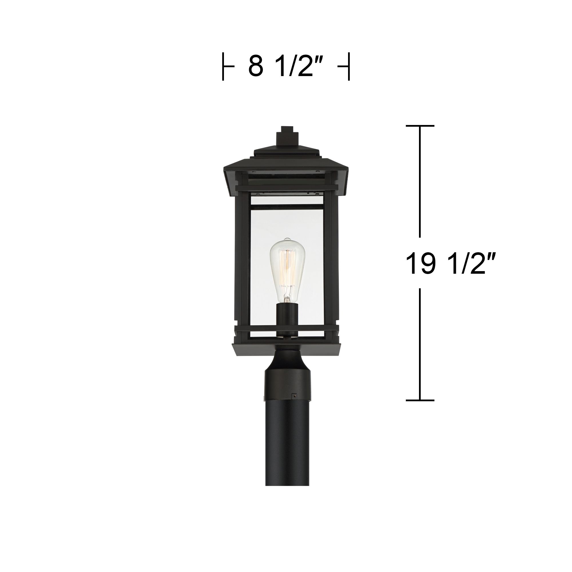 Image 5 North House 19 1/2" High Matte Black and Glass Outdoor Post Light more views