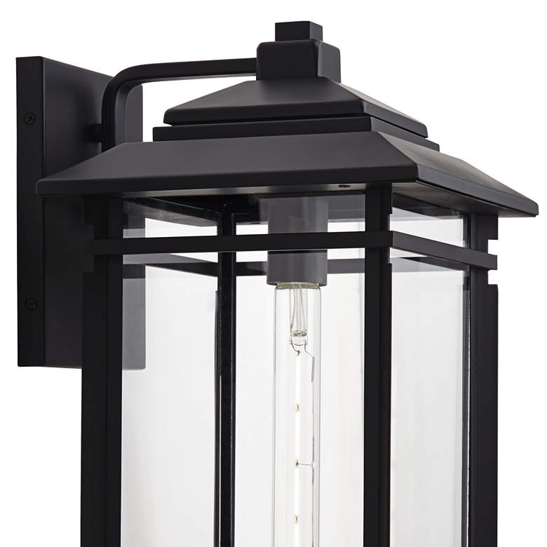 Image 3 North House 19 inch High Matte Black and Glass Outdoor Wall Light more views