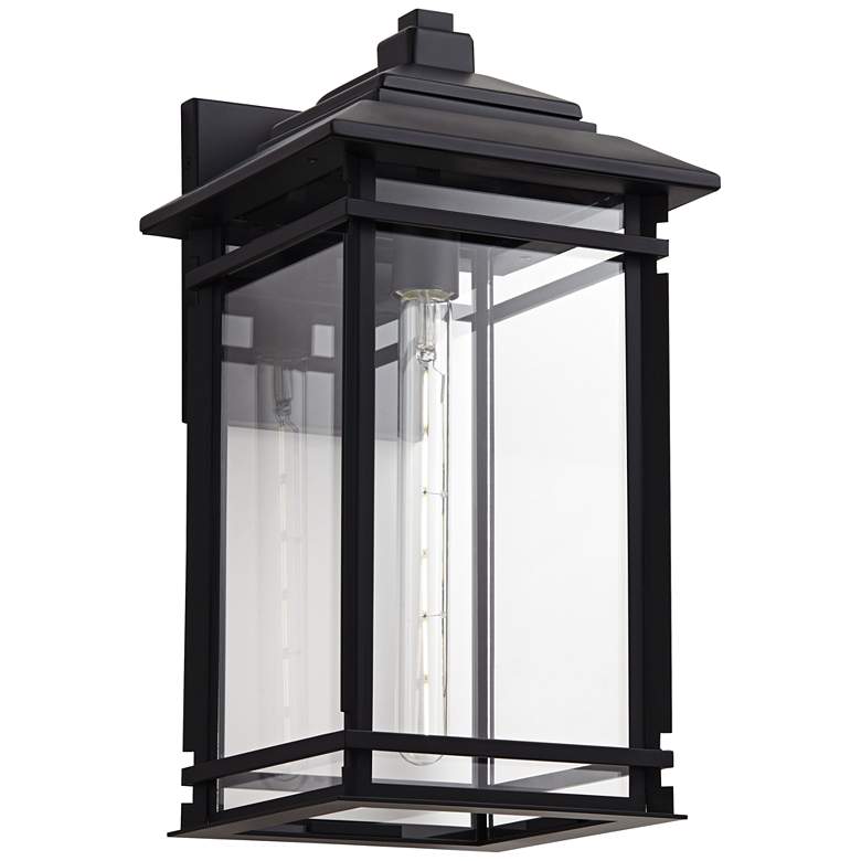 Image 4 North House 19" High Matte Black and Glass Outdoor Wall Light more views