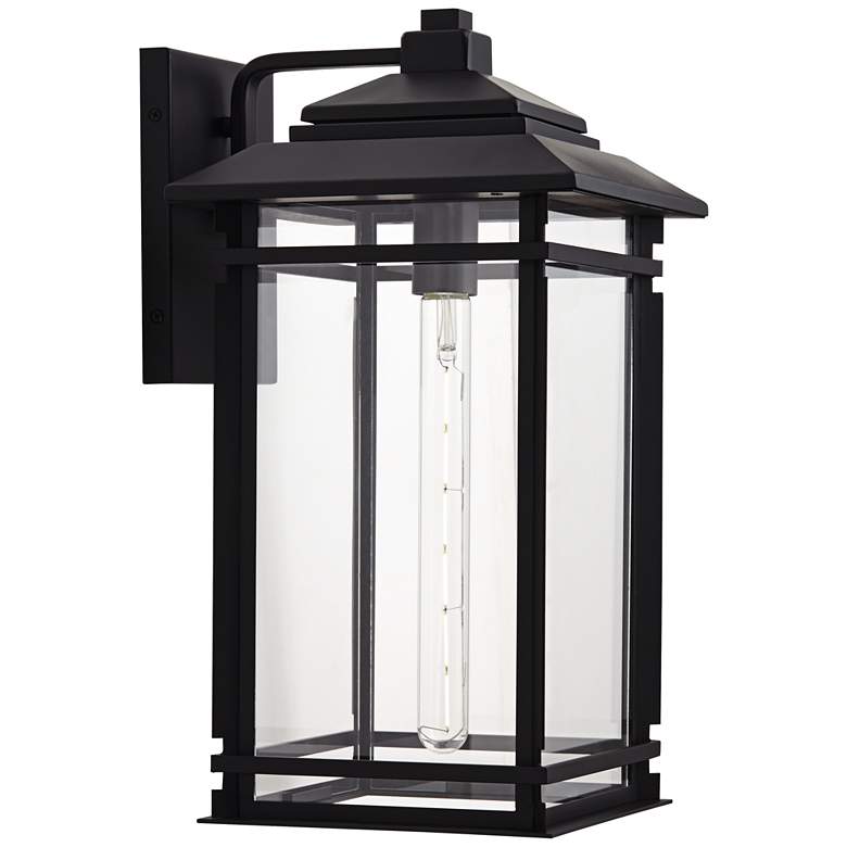 Image 6 North House 19" High Matte Black and Glass Outdoor Wall Light more views