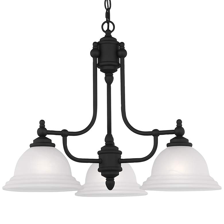 Image 3 North Port 24-in 3-Light Black Country Cottage Shaded Chandelier