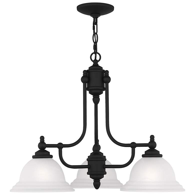 Image 6 North Port 24-in 3-Light Black Country Cottage Shaded Chandelier more views