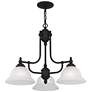 North Port 24-in 3-Light Black Country Cottage Shaded Chandelier in scene