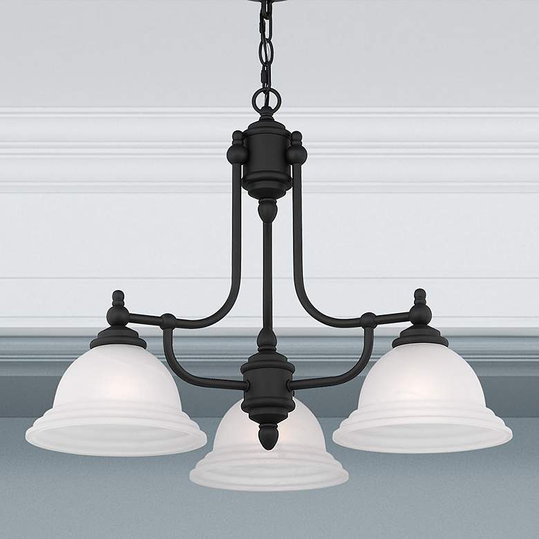 Image 1 North Port 24" Wide Black 3-Light Chandelier